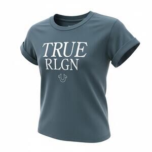 NWT True Religion  Cuff Tee Size M Shipyard Army Green T-Shirt